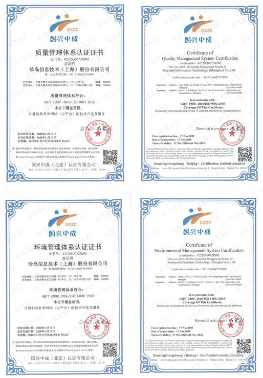 集团快讯 珍岛集团获AAA级信用企业及ISO9001 ISO14001 ISO45001系列认证